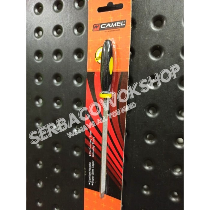 Camel Kikir Pengasah Gergaji Model Gagang / Kikir Segitiga 4&quot; Inch - Gagang Karet