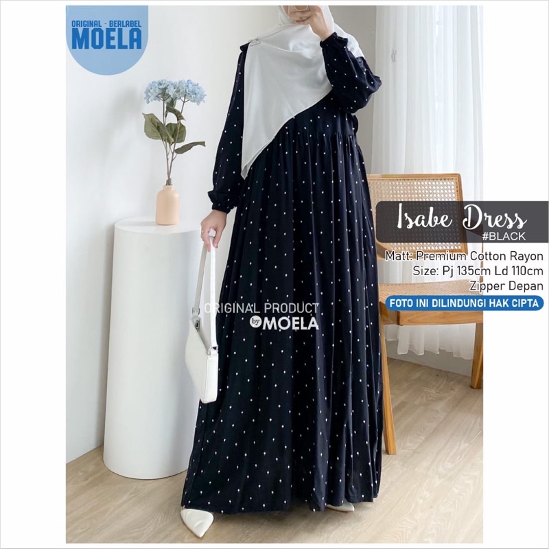 Dress Motif Polkadot Isabe Dress Original by Moela