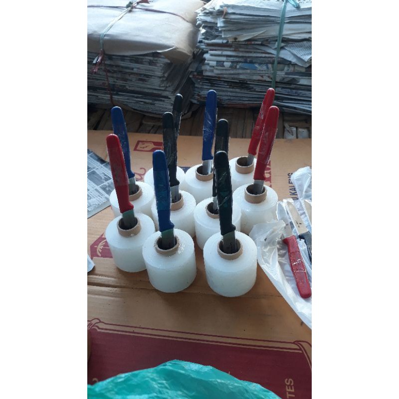 plastik grafting + pisau victorinox