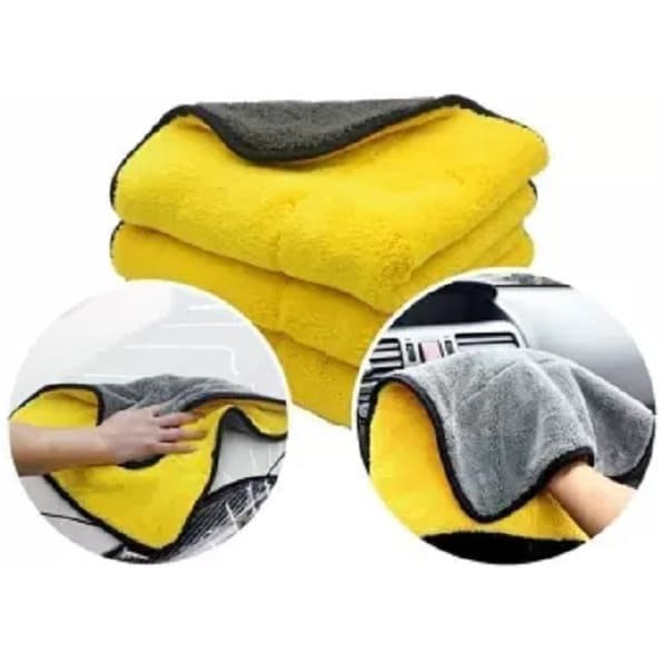 Kain Lap Microfiber Detailing Halus 30 x 30 Abu Kuning