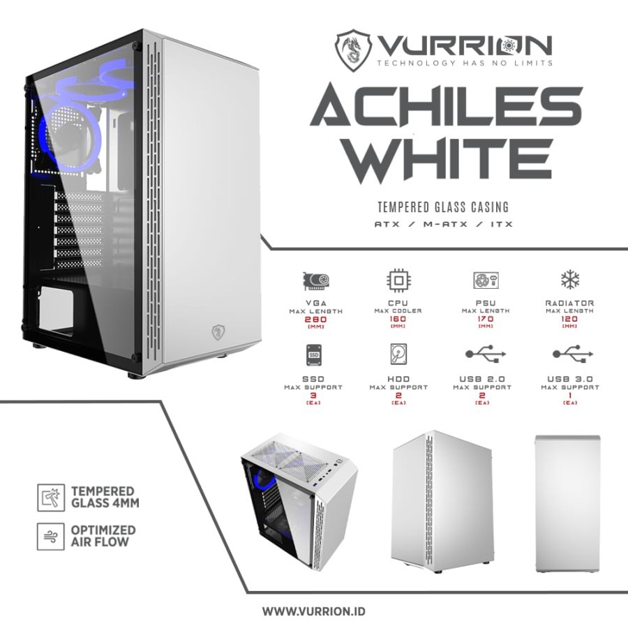 Casing Gaming VURRION ACHILES WHITE