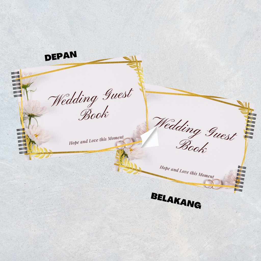Buku Tamu Pernikahan NON CUSTOM / Wedding Guest Book NON CUSTOM/TIDAK CUSTOM Soft Cover DESIGN KEKINIAN TERBARU 2022