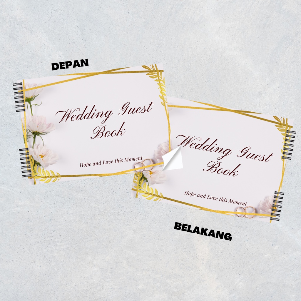 Buku Tamu Pernikahan NON CUSTOM / Wedding Guest Book NON CUSTOM/TIDAK CUSTOM Soft Cover DESIGN KEKINIAN TERBARU 2022