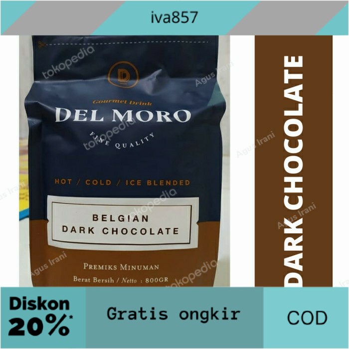 

PROMO DELMORO BELGIAN DARK CHOCOLATE 800 GR DEL MORO Bubuk coklat POWDER GRATIS ONGKIR