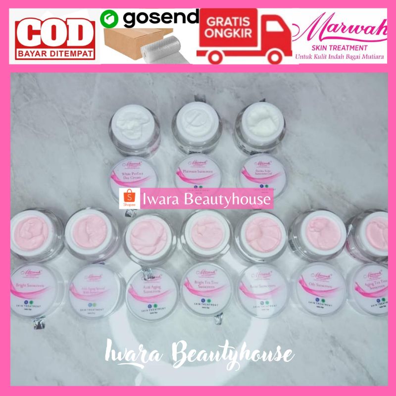 Marwah Ecer Sunscreen / Krim Siang All Variant ( Bright Aging Special Platinum Acne Perfect White)