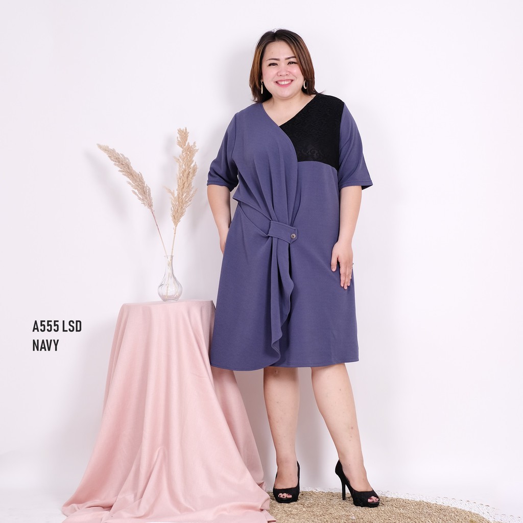 ANNIVERSARY SAHABAT TEMAN CEWEK TERBAIK JUMBO/ Hanbai - Dress Kombi Brokat Big size 555