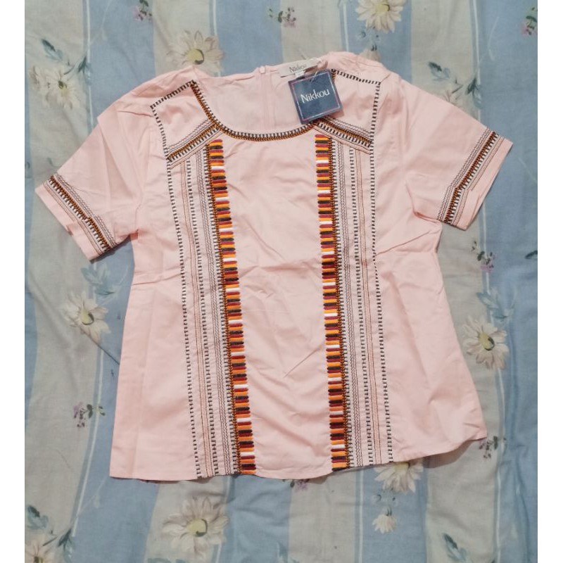 blouse pink.bahan katun merk nikkou blm dipake jual rugi aja