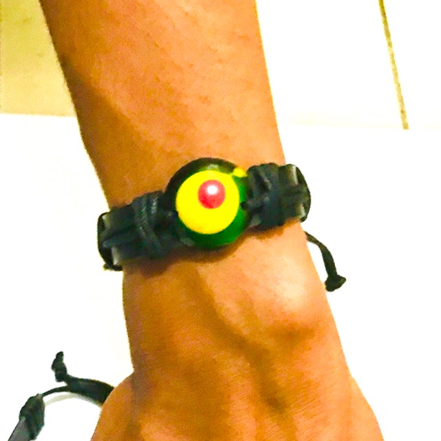 Gelang kulit  motif rasta