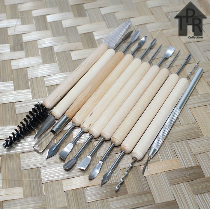 Butsir set / Alat ukir clay / Pottery tool / Modelling tools - 11pcs.