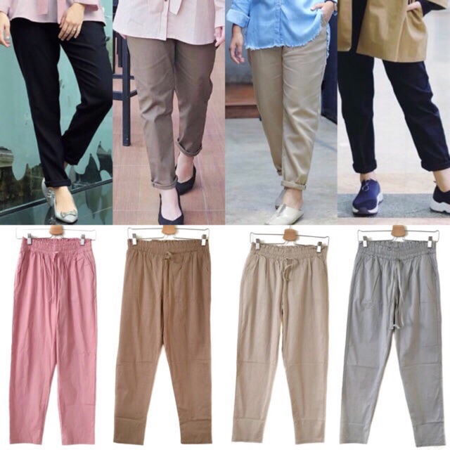 CS BAGGY  KATUN STRECH Pants Celana  NOBY Shopee  Indonesia