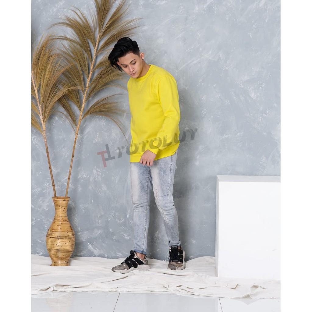MUKZHOP - JUMPER SWEATER BASIC POLOS / TOTOLUY.ID / KUNING