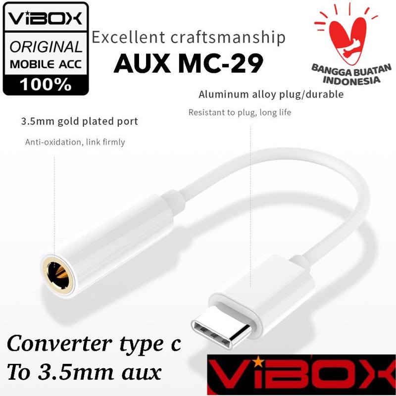 CONVERTER TYPE C TO 3.5MM KABEL AUX XIAOMI SUPPORTED PHONE