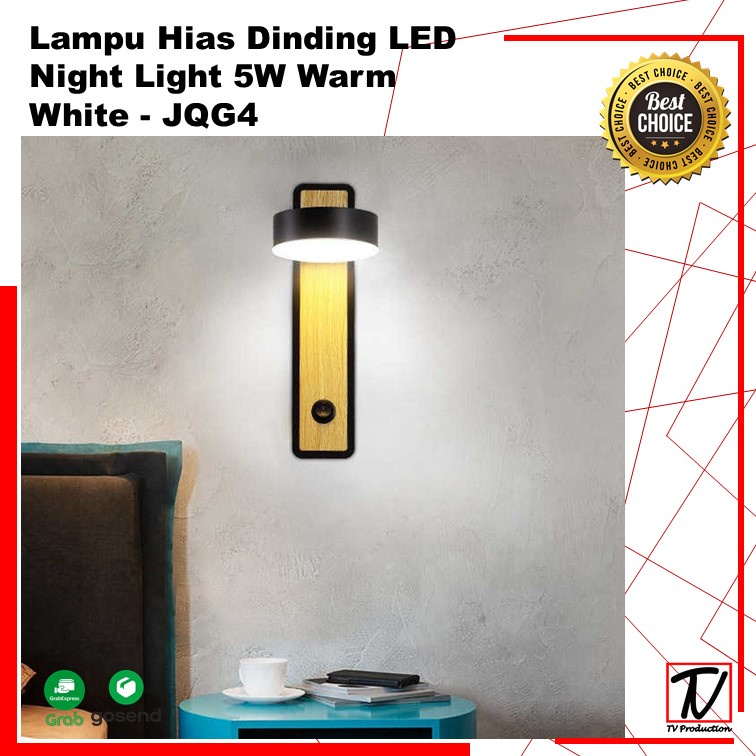 Lampu Dinding Hias Minimalis LED Night Light 5W Warm White - 6715 - Black