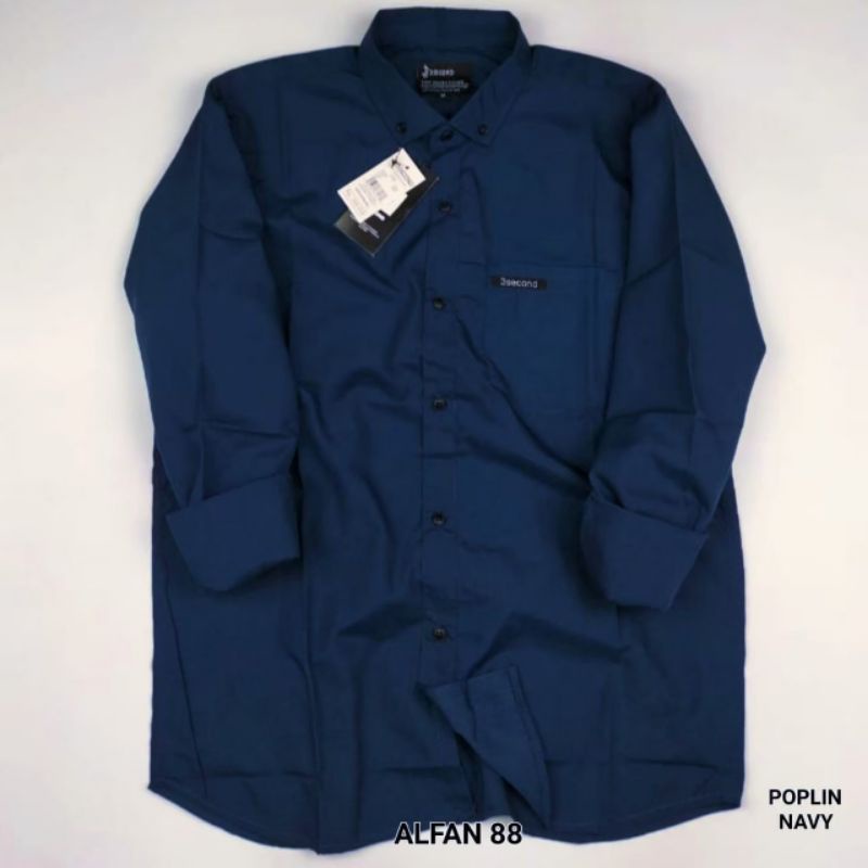 Kemeja Pria Lengan Panjang jumbo polos distro warna abu grey ukuran size M, L, XL slimfit dewasa ter