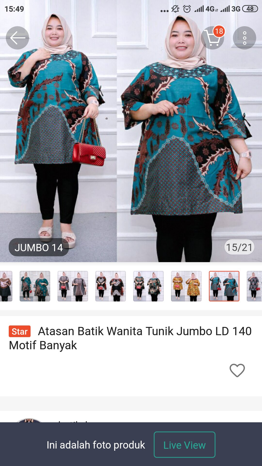Atasan Batik Wanita Tunik Jumbo Ld 140 Motif Banyak