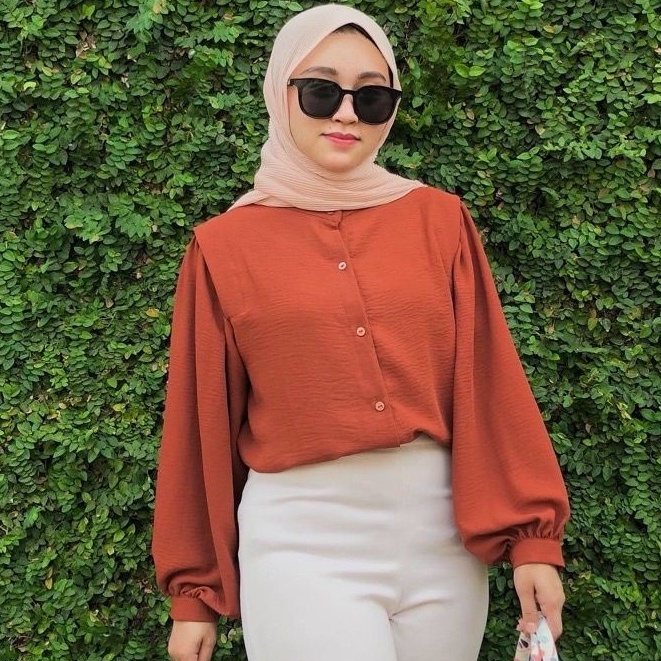 grosir_solo || AISA BLOUSE CRINKLE AIRFLOW / River Blouse Oneck longsleeve / River blouse crinkle jumbo