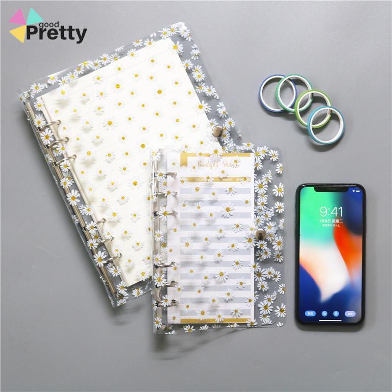 Buku Notebook / Catatan / Diary A6 Cover PVC Transparan Motif Bunga Daisy - PD