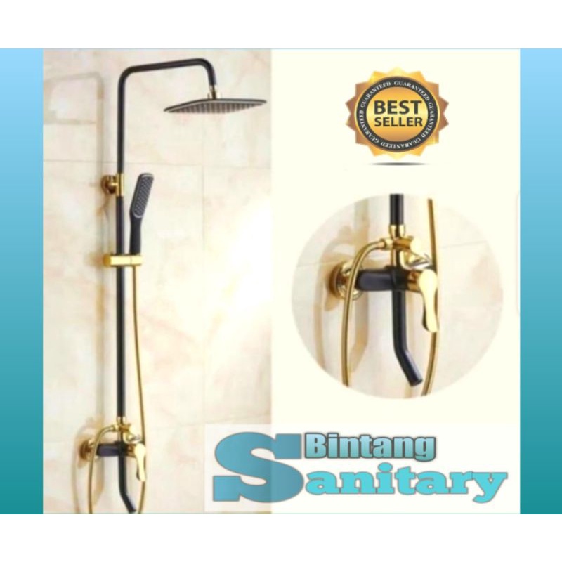 Shower tiang column set black gold / Shower tiang set / tiang shower stainless
