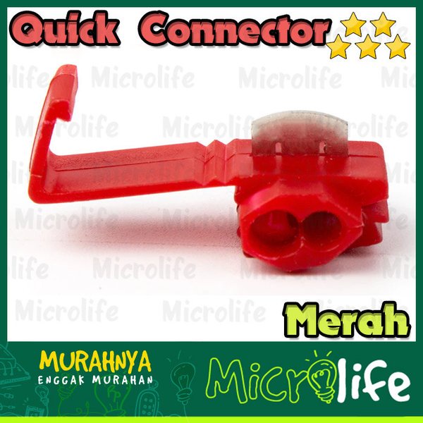 Konektor Kabel Jumper Terminal Quick Connector Lipat Merah