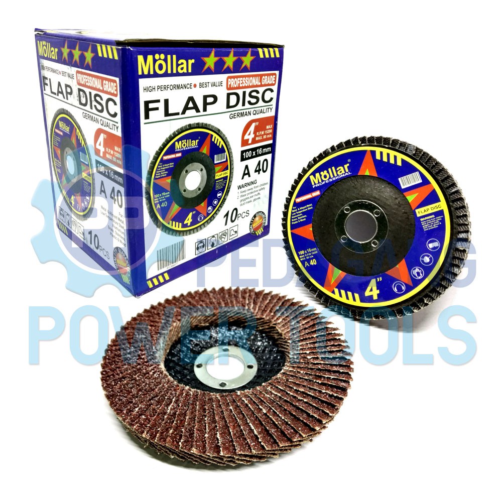 MOLLAR FLAP DISC NO 40 MATA GERINDA 4 INCH AMPLAS SUSUN TUMPUK BESI