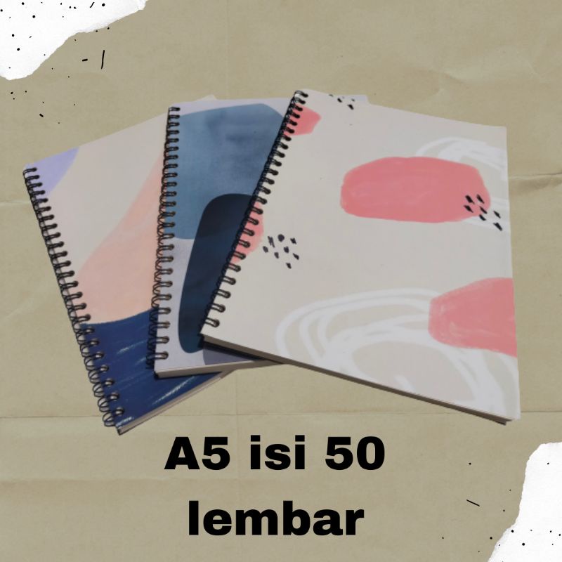 

Buku A5 polos cover motif abstrak