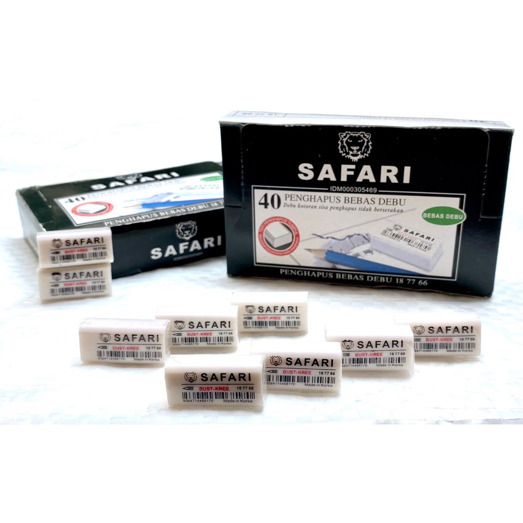 

PENGHAPUS PENSIL HITAM SAFARI UKURAN KECIL WARNA PUTIH (ISI 40 PCS)