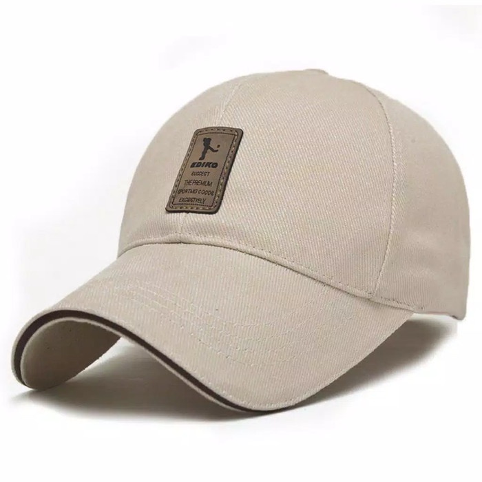 Topi Pria TOPI BASEBALL - LOGO EDIKO - SPORT FASHION - BEIGE/KREM(U1M8) IMPORT PREMIUM Topi Pria Bas
