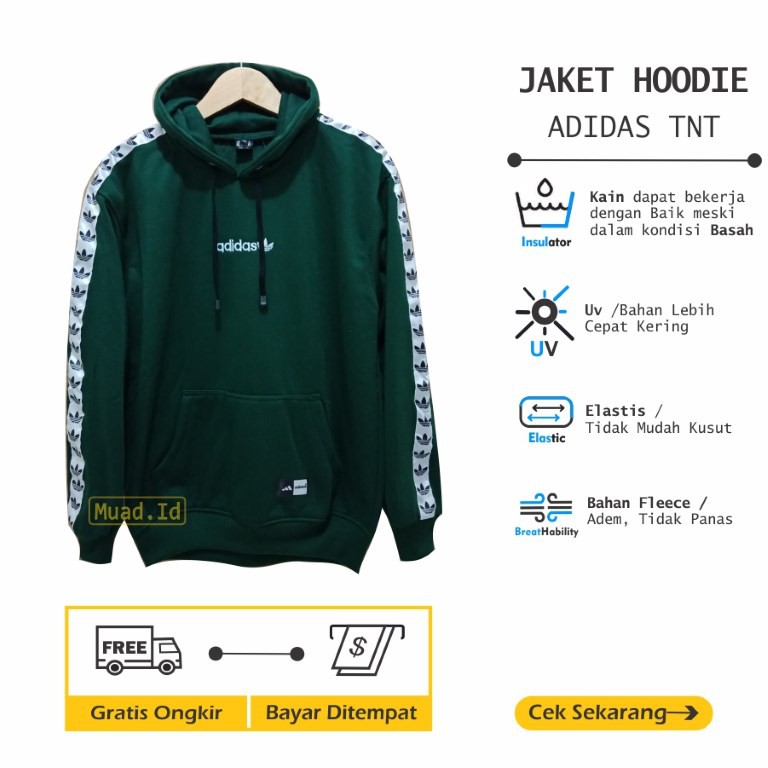 Jaket Hoodie [ADIDAS TNT] Oblong Hijau