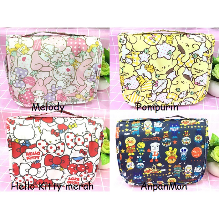 Tas Kosmetik Travel Organizer Bag Toiletries Serbaguna Organizer Hello Kitty Melody Stella Duffy