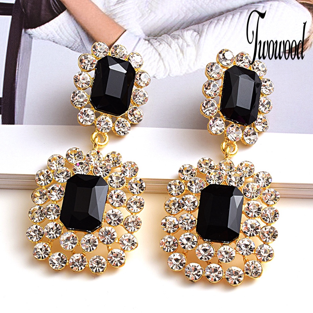 Anting Panjang Bentuk Geometris Bahan Alloy Anti Karat Untuk Kencan