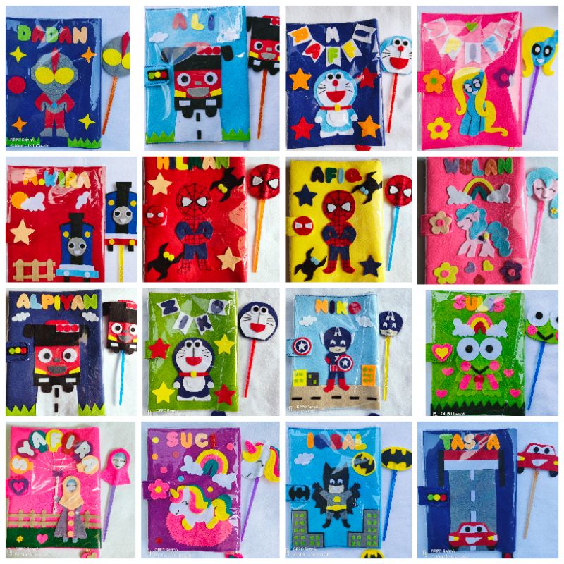 Sampul iqro flanel karakter(iqro uk.besar)