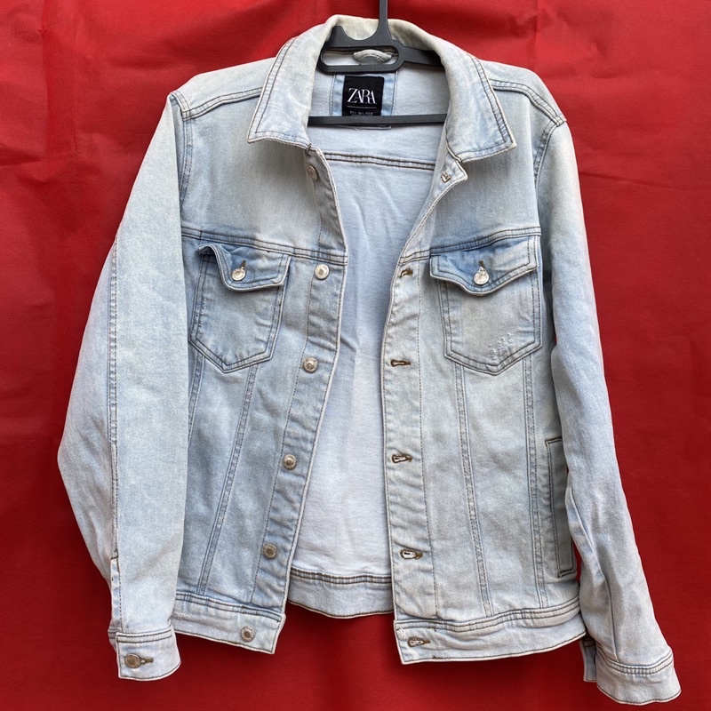 [preloved] jaket jeans denim zara pria men size L