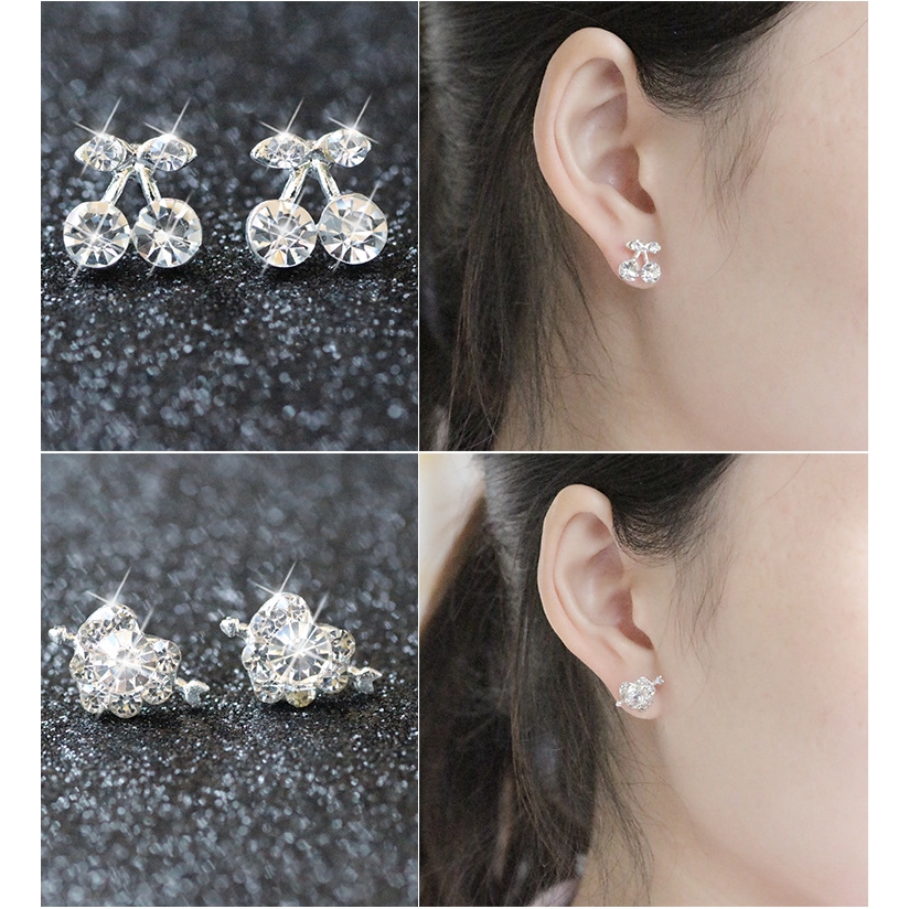 Fashion Heart Star Pearl Rhinestone Stud Earrings For Women Girls Charms Jewelry Wholesale