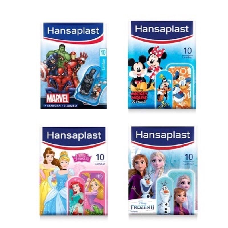 Hansaplast Plester Luka anak Karakter Disney / Hansaplast Anak isi 10 pcs / Plester Kain Elastis Anak
