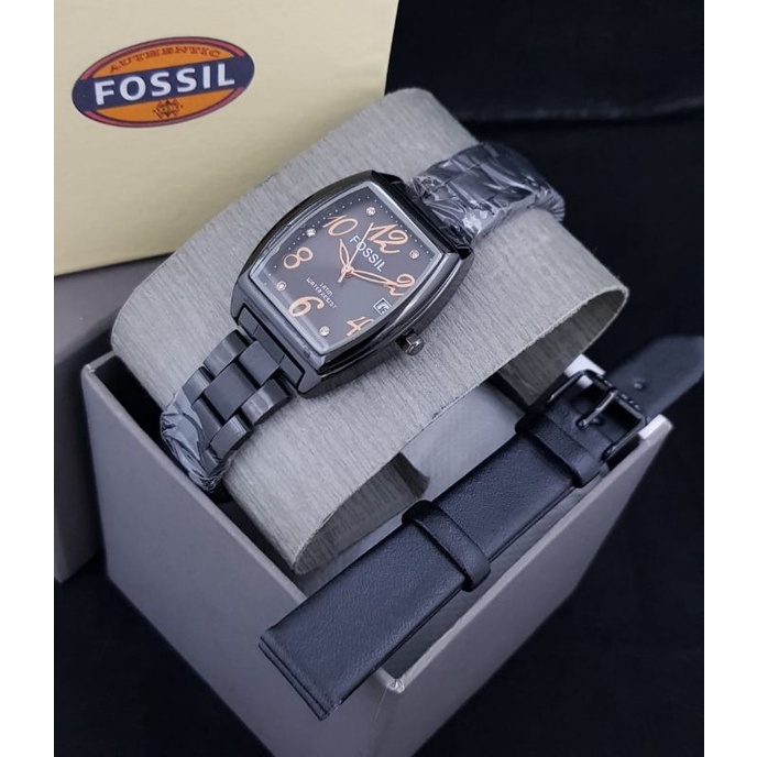 Jam Tangan Wanita Fossil Rantai Tanggal Tali Cadangan