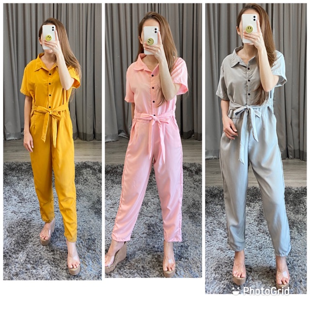 Jumpsuit casual wanita panjang  lengan pendek / jumpsuit busui ( K 456  )