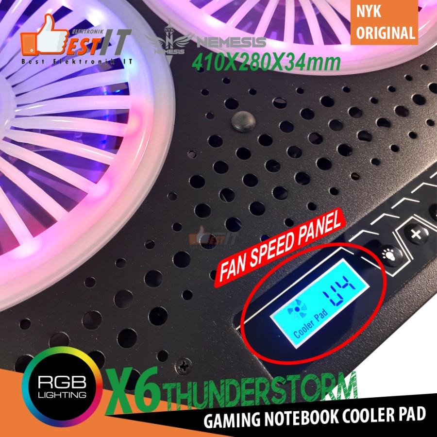 Cooling Pad THUNDERSTORM X6 Gaming Notebook Cooler Pad Super Big Fan