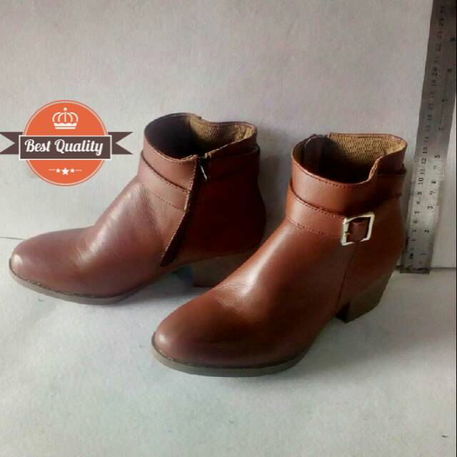 Cellyno sepatu boots wanita kulit sapi