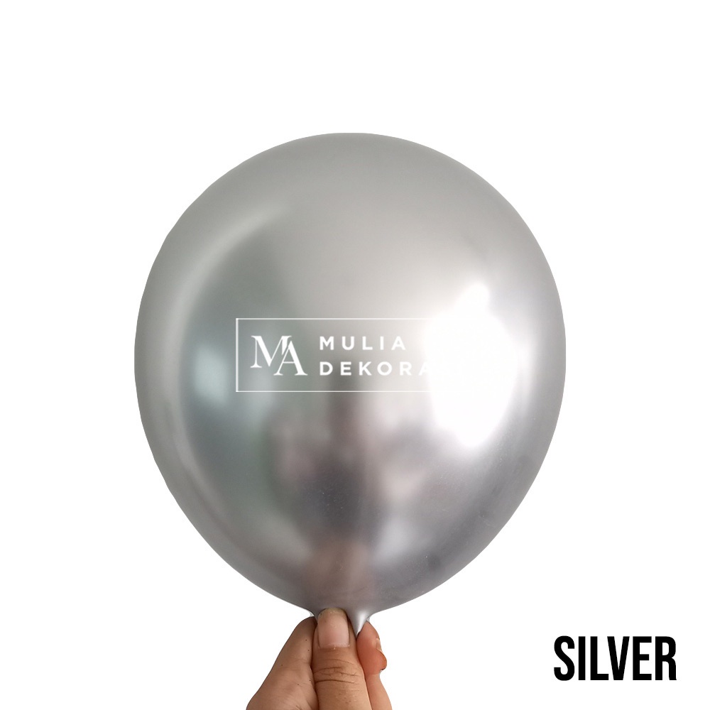 Balon Metalic Chrome 12 inch Per Pack 50pcs Grosir Murah Aksesoris Ulang Tahun