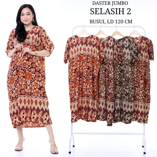 Daster super jumbo batik lengan pendek