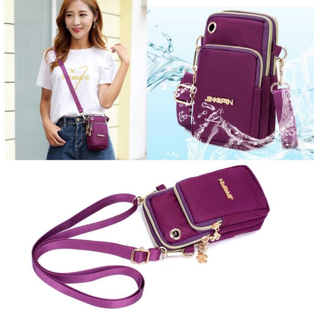 DOMPET HP SELEMPANG WANITA 3 RESLETING ANTI AIR KIPLING WALESIA SLING BAG KECIL TEMPAT HANDPHONE POCKET UANG KARTU KOREA IMPORT REMAJA KEKINIAN MURAH