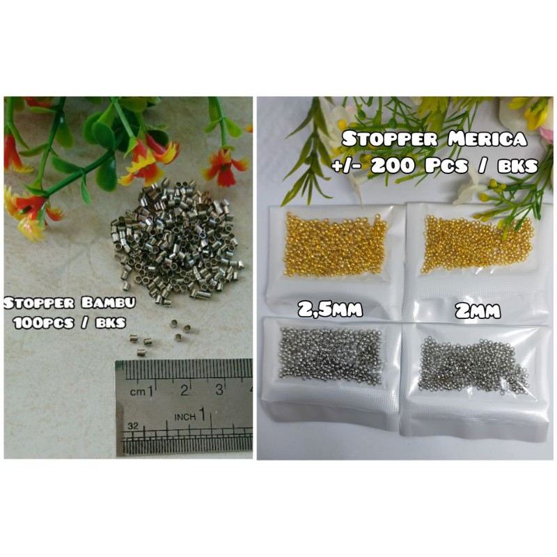 Stopper Bambu 2mm Stopper Merica 2mm 2,5mm Stopper Tabung Stopper Senar Stopper Bulat Merica Bahan G