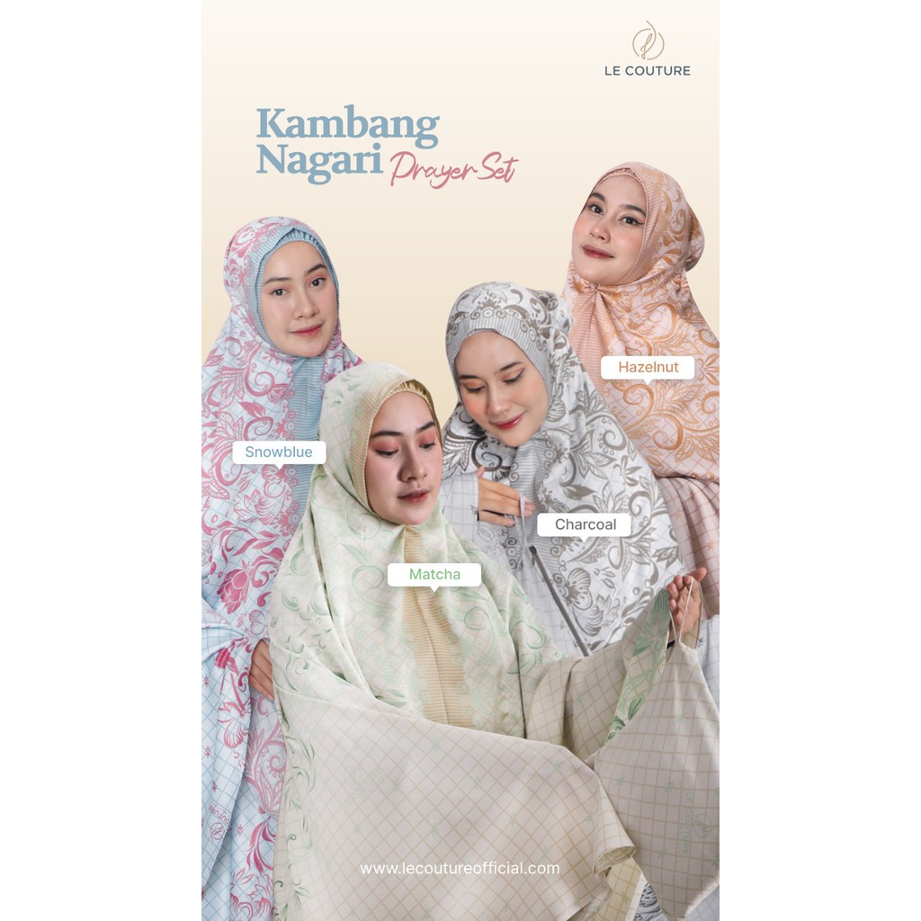 Mukena Premium Satin Silk Printing Brand Le Couture