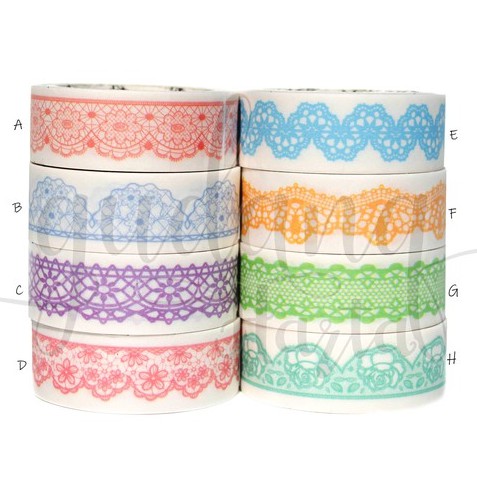 Masking Tape Motif Renda Selotip Fullcolor Gelombang Indah Isolasi GH 314012