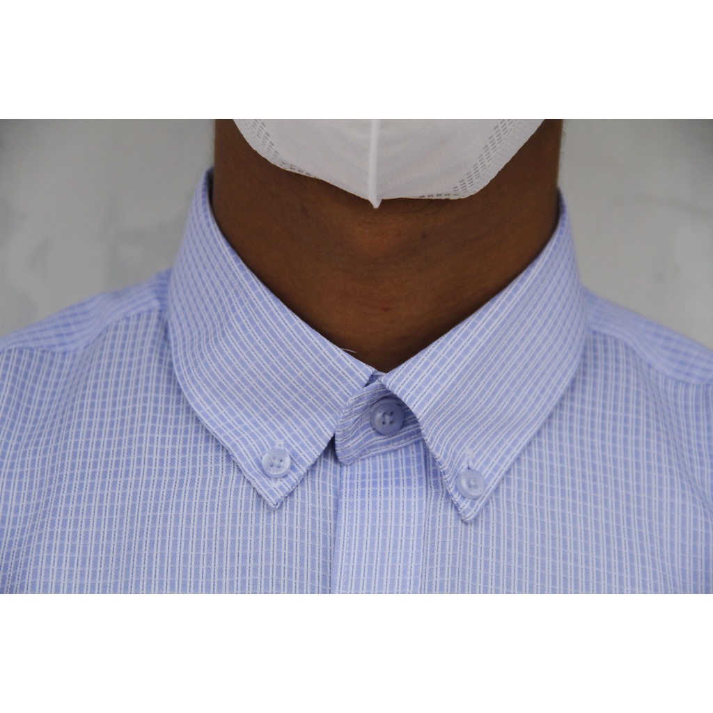 Kemeja Pria Reguler Stanley Adams Lengan Pendek Light Blue/Biru Muda / Biru Langit Motif | Hem Pria Reguler | Kemeja Kantor | Kemeja Formal 100% Original brand