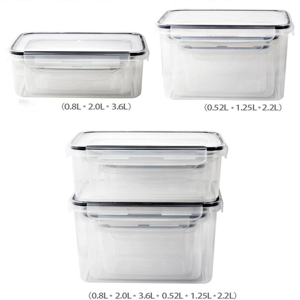 Suyo 6Pcs / Set Kontainer / Kotak Penyimpanan Makanan Stackable BPA Free Untuk Perlengkapan Dapur