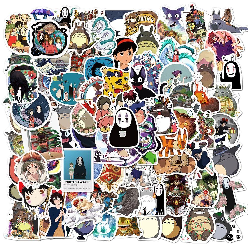 Lanfy Spirited Away Stiker Hadiah Tahan Air Kawaii Dekorasi Stiker Laptop Self-Adhesive Stationery Stiker Koper Stiker Skateboard Stiker Graffiti Stiker