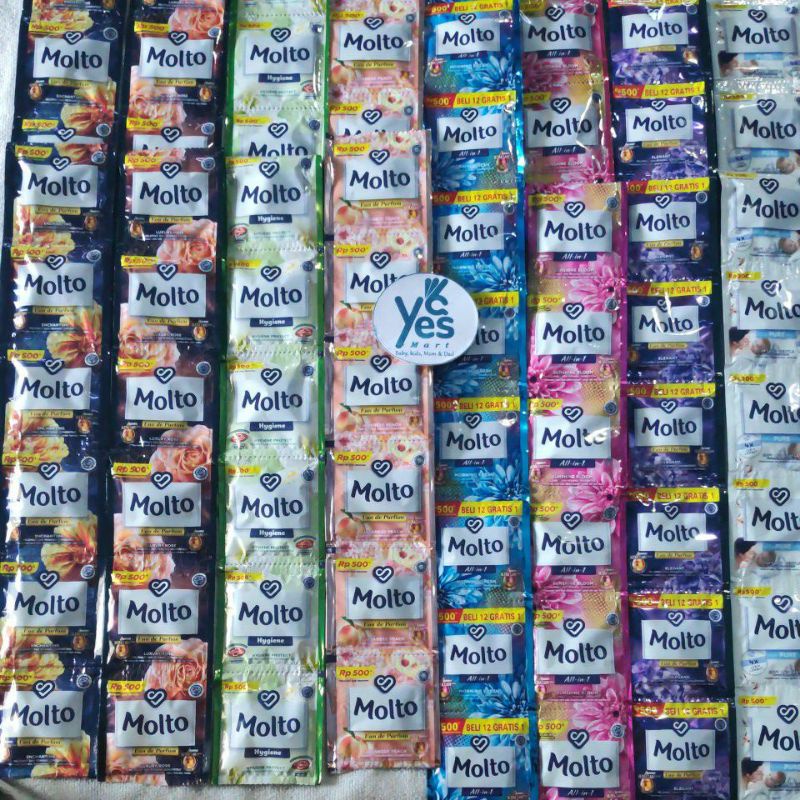 COD Molto pelembut baju molto softener baju 10ml rencengan isi 12 PCS
