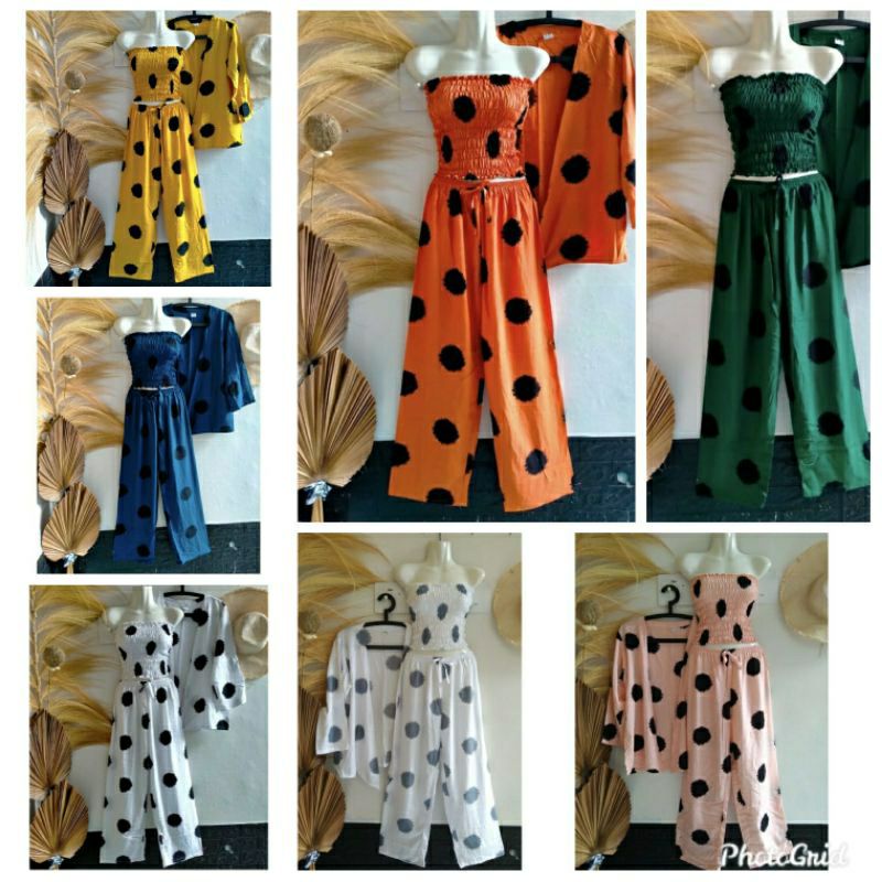 one set kemben 3in1 motif korona rayon bali