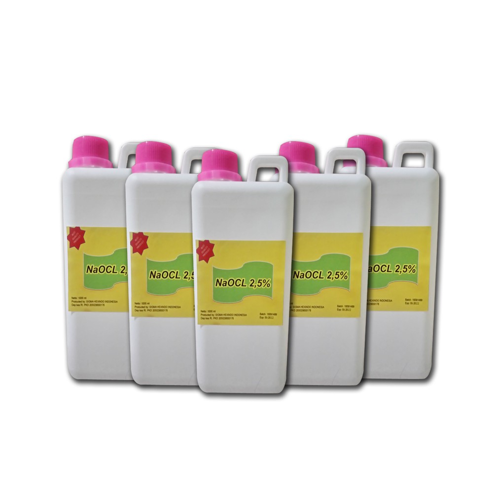 NaOCl 2,5% 1000 ml / cairan dental naocl 2,5% / cairan untuk irigasi gigi atau endo / naocl 2,5%